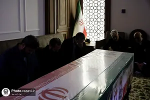 وداع با پیکر فرمانده قرارگاه عملیاتی سجاد سراوان در حرم مطهر رضوی