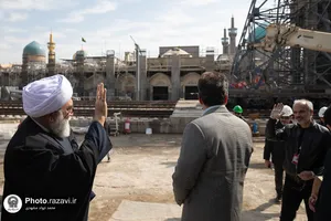 بازدید تولیت آستان قدس رضوی از پروژه جابه&zwnj;جایی گلدسته صحن جمهوری اسلامی