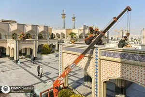 گل آرایی عیدانه حرم مطهر رضوی