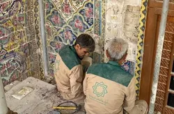 Historical Qajar-era tilework restored at Quraish Courtyard of Kadhimiya Shrine