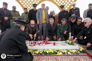 آیین رونمایی یادمان شهید گمنام زائرشهر رضوی