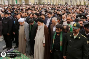مراسم تشییع پیکر حاج سیدجعفر ماهرخسار در حرم مطهر رضوی
