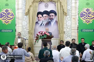 مراسم جشن عید ولادت پیامبر اکرم صلی&zwnj;الله&zwnj;و&zwnj;علیه&zwnj;وآله در تالار ولایت حرم مطهر رضوی 