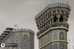 بارش باران بهاری در حرم مطهر رضوی