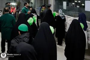 حضور خدام حرم مطهر رضوی در مرکز معلولین امام جواد علیه السلام