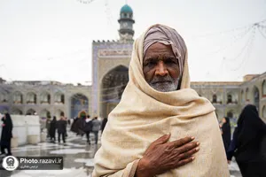 بارش باران بهاری در حرم مطهر رضوی