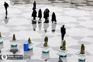 بارش باران در حرم مطهر رضوی