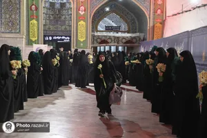 مراسم وداع معتکفین رجبیه در حرم مطهر رضوی