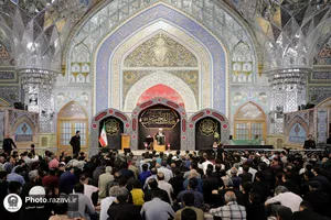 مراسم وداع با پیکر شهید سیدهاشم حسینی در حرم مطهر رضوی