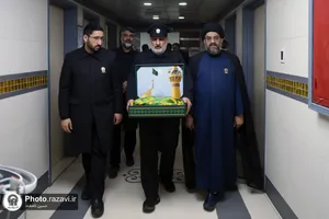 حضور خدام حرم مطهر رضوی در بیمارستان شیخ راغب حرب الجامعی لبنان