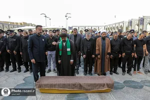 تشییع پیکر پاکبان مشهدی در حرم مطهر رضوی