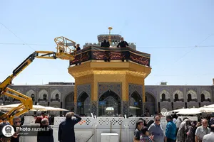سیاه&zwnj;پوشی حرم مطهر رضوی در آستانه ماه محرم