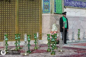 آیین تعویض پوش ضریح و پرچم گنبد منور رضوی-2
