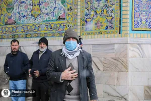 بارش برف در حرم مطهر رضوی