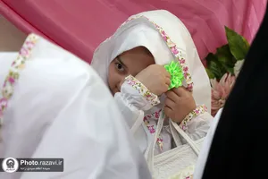 جشن عبادت دختران روستای گوارشک در حرم مطهر رضوی