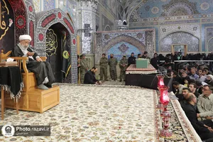 مراسم وداع با پیکر شهید سیدهاشم حسینی در حرم مطهر رضوی