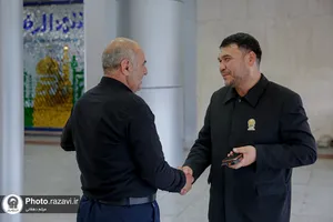 بدرقه کاروان خدام حرم مطهر رضوی در ایستگاه راه آهن شهید رئیسی مشهد
