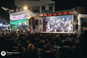 عزاداری شب تاسوعای حسینی در اجتماع مردمی میدان جانباز مشهد