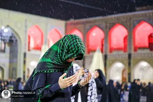 بارش باران تابستانی در حرم مطهر رضوی