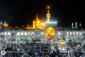 حال و هوای حرم مطهر رضوی در شب میلاد حضرت معصومه سلام الله علیها