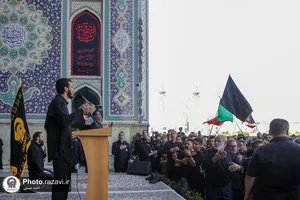 اجتماع بزرگ عزاداران نبوی در صحن پیامبر اعظم(ص) حرم مطهر رضوی
