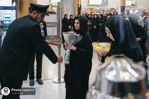 استقبال از زائرین گرجستانی در فرودگاه مشهد