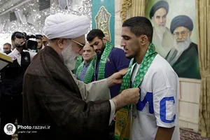 دیدار اعضای تیم ملی کشتی آزاد بزرگسالان ایران با تولیت آستان قدس رضوی