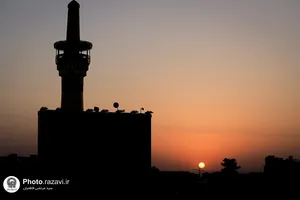  تعویض پرچم و نصب کتیبه&zwnj;های شهادت امام حسن عسکری علیه&zwnj;السلام در حرم مطهر رضوی 