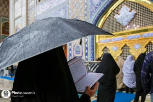 بارش باران بهاری در حرم مطهر رضوی