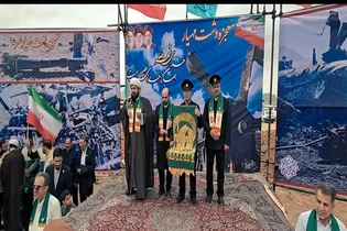 پرچمِ رضوی بر فراز «طبسِ دوم»؛ عطرِ حرم در دشتِ مهیار پیچید