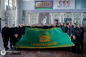 بدرقه کاروان خدام حرم مطهر رضوی در ایستگاه راه آهن شهید رئیسی مشهد
