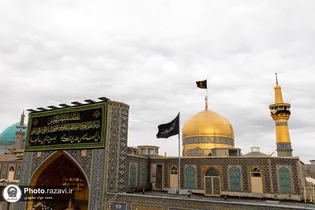 حرم امام رضا (ع)،سیاه پوش عزای حضرت امیر المومنین، علی (ع) شد