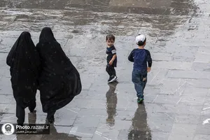 بارش باران بهاری در حرم مطهر رضوی