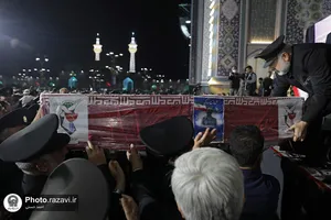 وداع با شهدای حادثه تروریستی حرم شاهچراغ(ع) در حرم مطهر رضوی