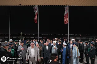 مشہد کے شہید ہاشمی نژاد ایئرپورٹ پر خوزستان کے قبائلی شیوخ کا خیر مقدم