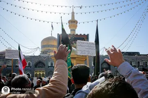 حرم مطهر رضوی در روز شهادت حضرت زهرا سلام&zwnj;الله علیها 
