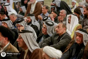 حضور شیوخ عشایر عراق در نماز جمعه حرم مطهر رضوی