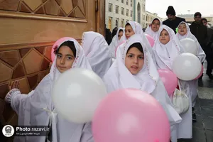 جشن عبادت دختران روستای گوارشک در حرم مطهر رضوی