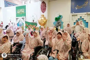 تشرف دانش&zwnj;آموزان مدرسه استثنایی امام رضا(ع) تهران به حرم مطهر رضوی