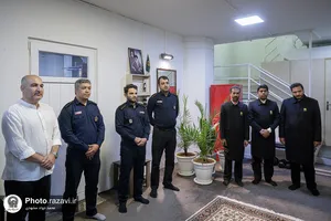 بازدید خدام حرم مطهر رضوی از آتش&zwnj;نشانی حرم امام رضا علیه&zwnj;السلام 