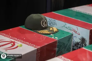 وداع با پیکرهای مطهر 12 شهید گمنام دفاع مقدس در مشهد