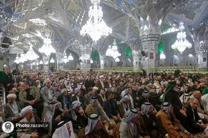 حضور شیوخ عشایر عراق در نماز جمعه حرم مطهر رضوی