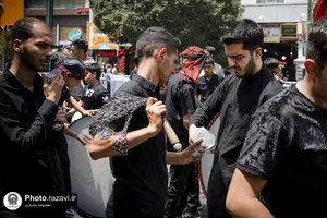 حضور دسته های عزای حسینی در خیابان&nbsp;های منتهی به حرم مطهر رضوی-1