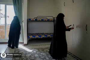 بازدید خواهران خدمه انتظامات حرم مطهر رضوی از خوابگاه &laquo;سرای نجمه خاتون سلام&zwnj;الله علیها&raquo;
