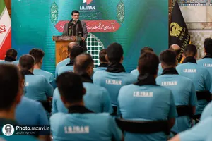 آیین بدرقه کاروان پارالمپیک در حرم مطهر رضوی