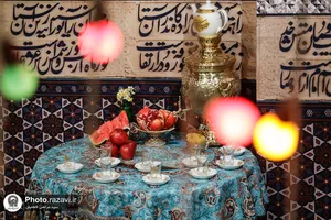 ضبط برنامه تلویزیونی شب یلدا در حرم مطهر رضوی