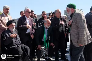 تشییع پیکر حاج سید رضا موید خراسانی در حرم مطهر رضوی