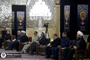 دیدار رئیس جمهور و جمعی از مسئولان کشوری و استانی با تولیت آستان قدس رضوی
