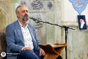 مراسم وداع با پیکر شهدای گمنام هشت سال دفاع مقدس در حرم مطهر رضوی