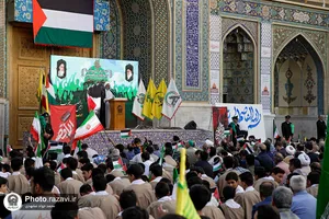 اجتماع همبستگی با جبهه مقاومت فلسطین در حرم مطهر رضوی